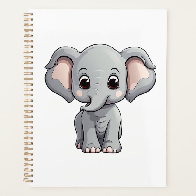 Cartoon elephant illustration planner (Front)