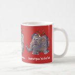 Cartoon Elephant Mug<br><div class="desc">Three cute cartoon elephants you can customize and personalize for a fun holiday mug. Reads colossal cheer, humungus ho ho ho, and gargantuan gladness. You can change the text or the font, the background colour or the border, and even take out an elephant, or shrink or enlarge. Hit customize to...</div>