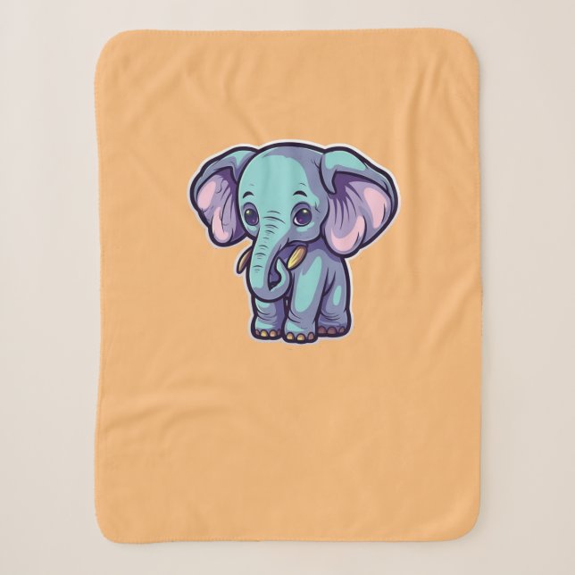 CARTOON ELEPHANT SHERPA BLANKET (Front)