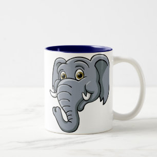 Cartoon Elephant Two-Tone Coffee Mug