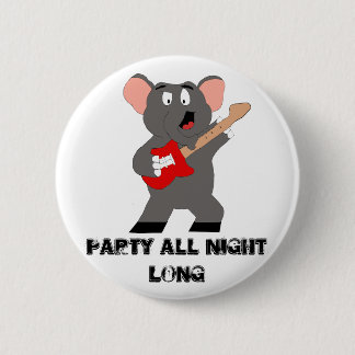 Cartoon Elephant With Guitar 2 Inch Round Button