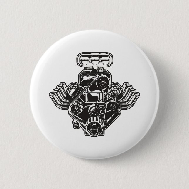 Cartoon engine 2 inch round button (Front)
