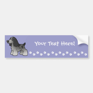 Cartoon English Cocker Spaniel Bumper Sticker
