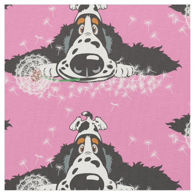 Cartoon English Cocker spaniel Fabric (Close Up)
