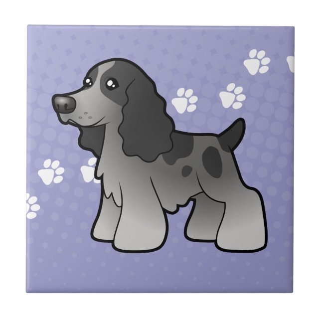 Cartoon English Cocker Spaniel Tile (Front)