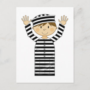 Cartoon Escaped Prisoner Postcard