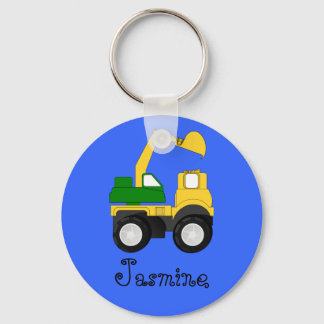 Cartoon Excavator - Personalized Name Gift Keychain