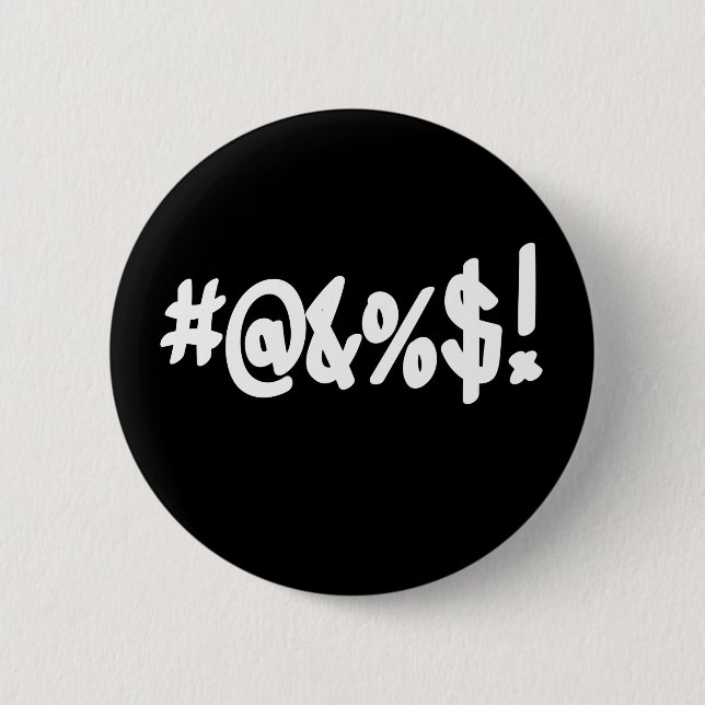 Cartoon Expletive Swearing Curse Funny Symbols 2 Inch Round Button (Front)