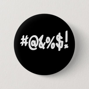 Cartoon Expletive Swearing Curse Funny Symbols 2 Inch Round Button
