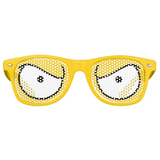 Cartoon Eyes Angry Yellow Sunglasses (Front)