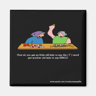 Cartoon F Word Bingo Magnet