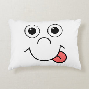Cartoon face accent pillow