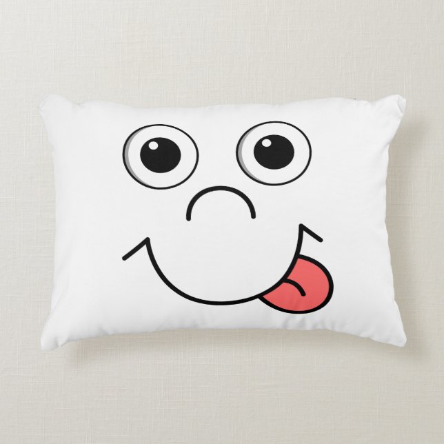 Cartoon face accent pillow (Front)