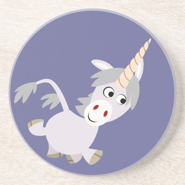 Cartoon Facétitif mignon Dessous de verre Unicorn (Devant)