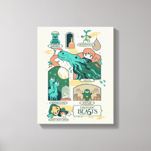 Cartoon Fantastic Beasts Scenes Canvas Print