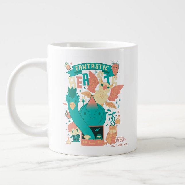 Cartoon Fantastic Beasts With Newt Scamander Large Coffee Mug (Left)
