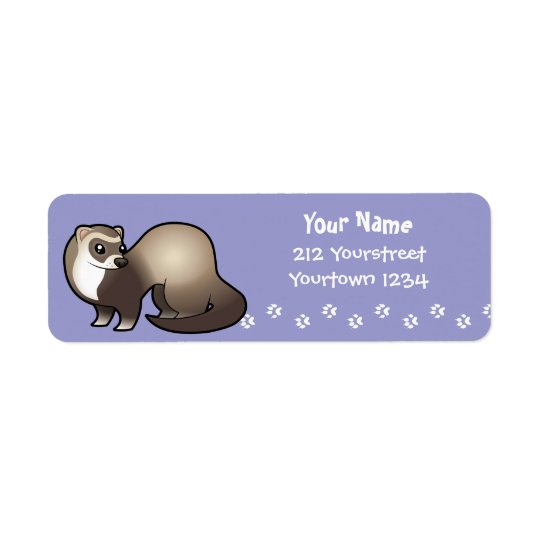 Cartoon Ferret Return Address Label
