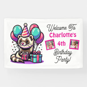 Cartoon Fetter Girl's Birthday Party Personalized Banner