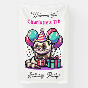 Cartoon Fetter Girl's Birthday Party Personalized Banner