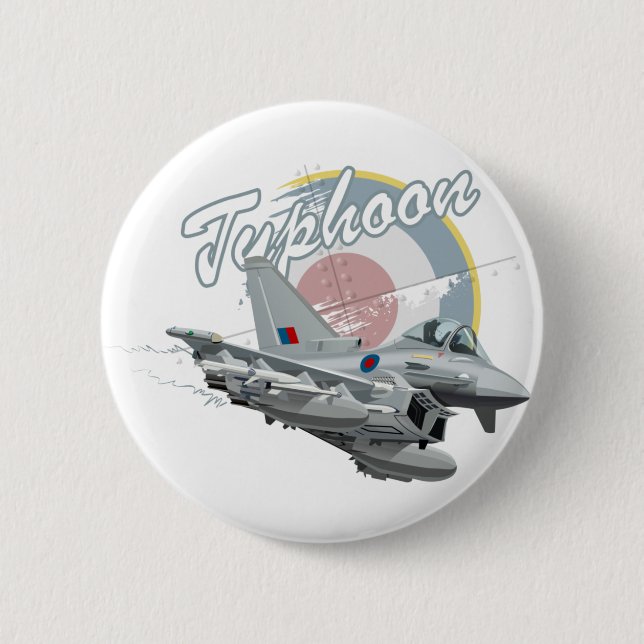 Cartoon fighter plane 2 inch round button (Front)