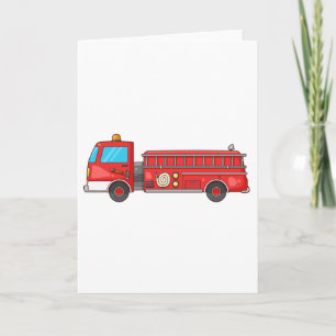 Cartoon Fire Truck/Engine Card
