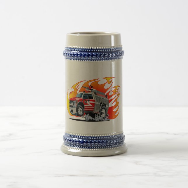 Cartoon firetruck beer stein (Center)