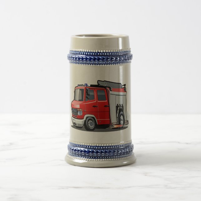 Cartoon firetruck beer stein (Center)