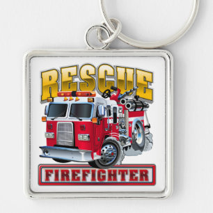 Cartoon firetruck keychain