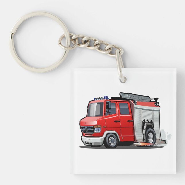 Cartoon firetruck keychain (Front)
