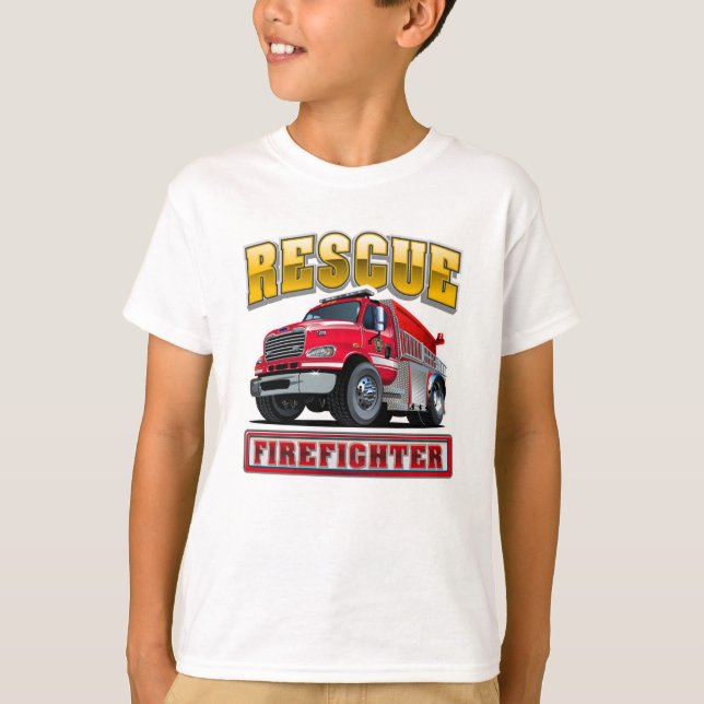 Cartoon firetruck T-Shirt (Front)