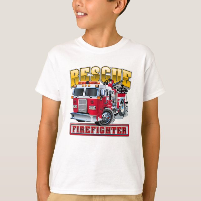 Cartoon firetruck T-Shirt (Front)