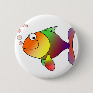 Cartoon Fish 2 Inch Round Button