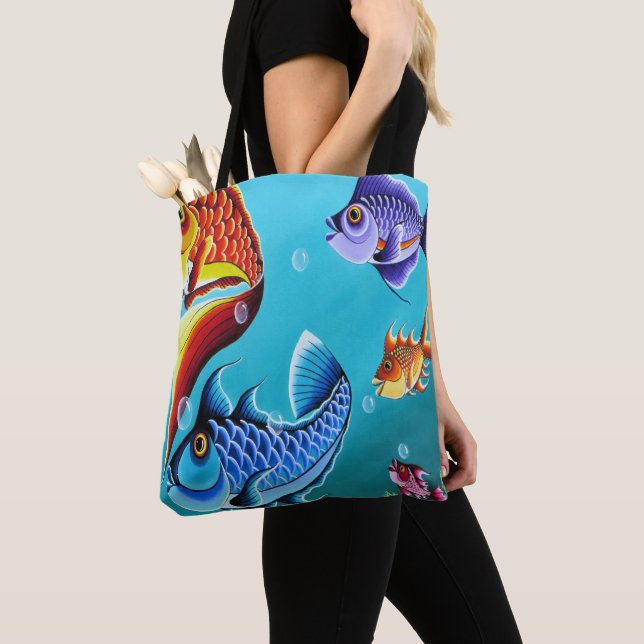 Cartoon fish beach bag (Close Up)