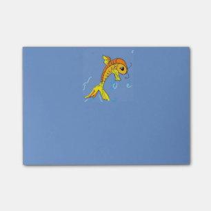 cartoon fish post-it note