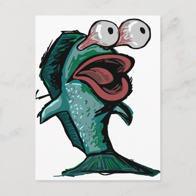 Cartoon Fish Postcard (Front)