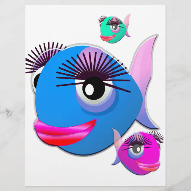 Cartoon Fish with BIg Lips and Eyelashes