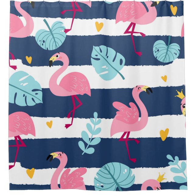 Cartoon Flamingos: Summer Tropical Vintage. (Front)