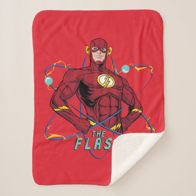 Cartoon Flash Atomic Graphic Sherpa Blanket (Front)