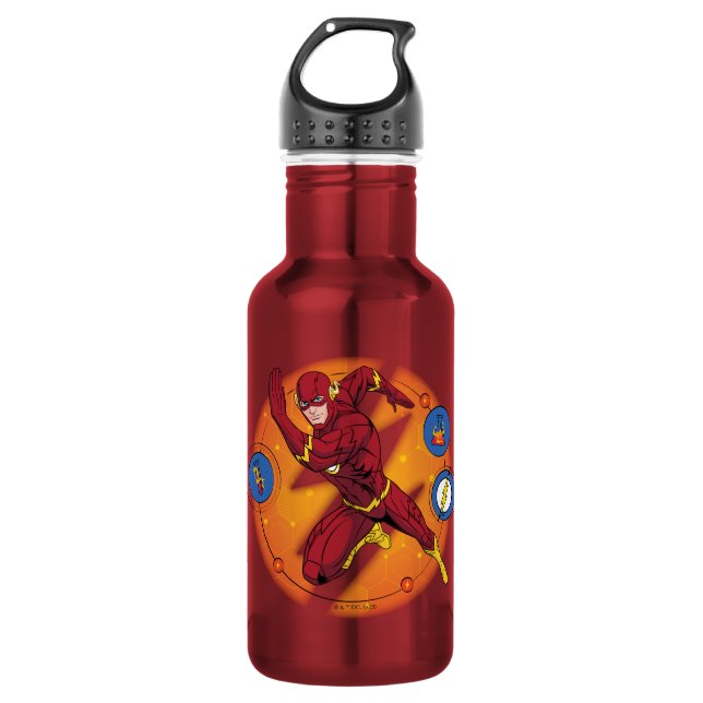 Cartoon Flash Laboratory Running Graphic 532 Ml Water Bottle (Front)