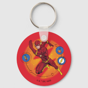 Cartoon Flash Laboratory Running Graphic Keychain