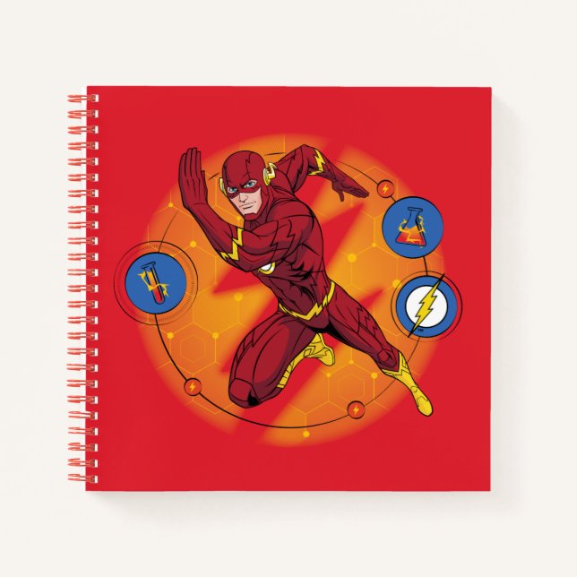 Cartoon Flash Laboratory Running Graphic Notebook (Front)