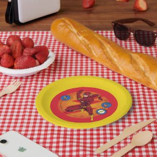 Cartoon Flash Laboratory Running Graphic Paper Plate