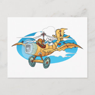 Cartoon Flivver Postcard