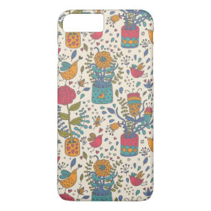 Cartoon floral pattern with birds 2 Case-Mate iPhone case