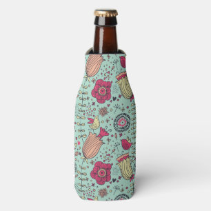 Cartoon floral pattern with birds bottle cooler