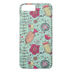 Cartoon floral pattern with birds Case-Mate iPhone case