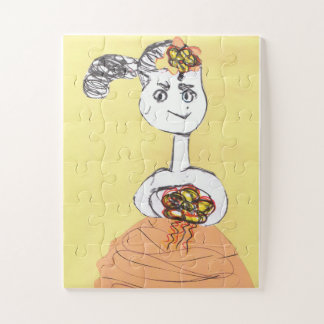 Cartoon Flower Girl Jigsaw Puzzle