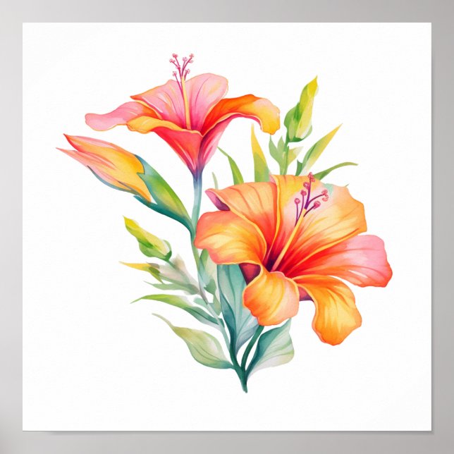Cartoon flower illustration poster (Front)