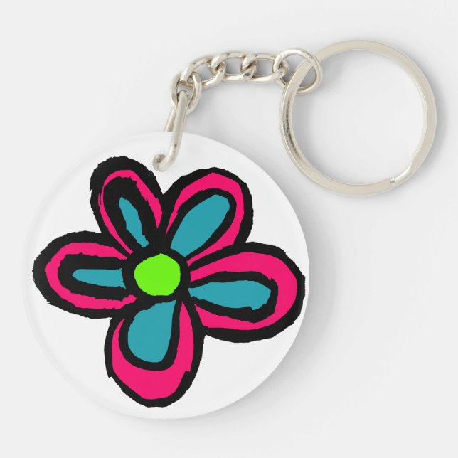 Cartoon Flower Keychain (Back)