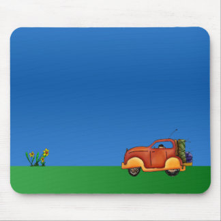 Cartoon Flowers and Car Customizable Mouse Mat Pad